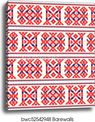 305x390 Sami Seamless Vector Design, Lapland Cross Stitch Vector Pattern