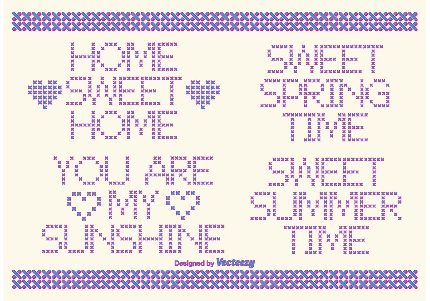 1400x980 Cross Stitch Free Vector Art