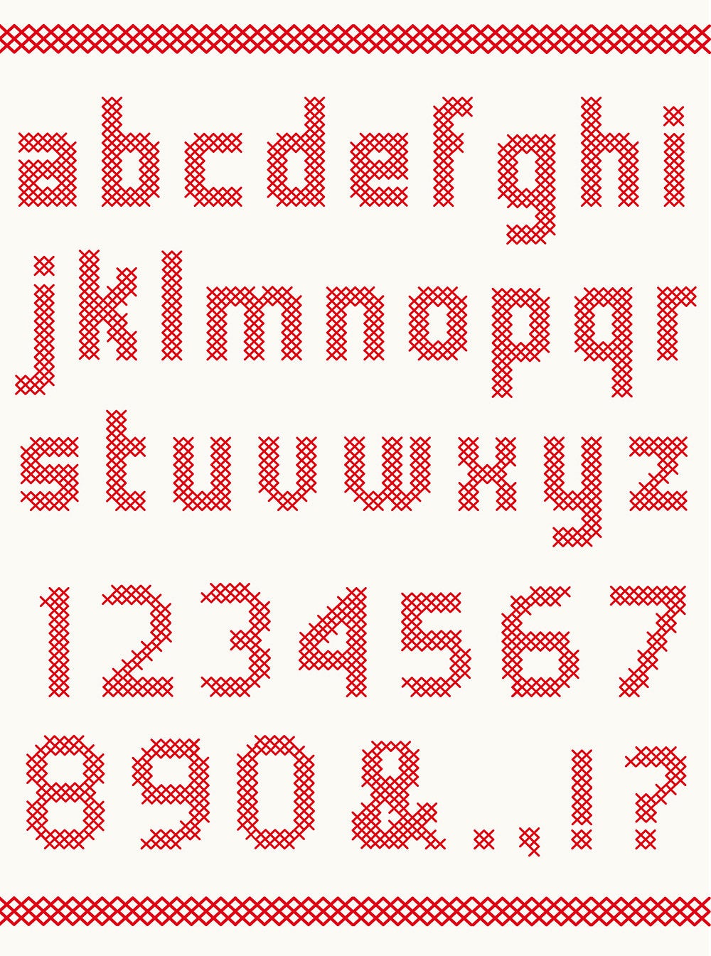 1000x1345 Cross Stitch Vector Alphabet With Numbers Etsy