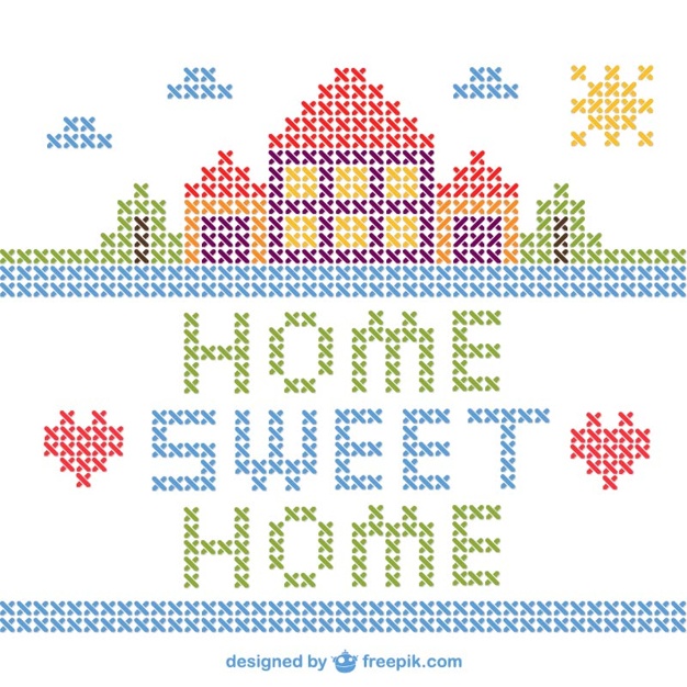 626x626 Cross Stitch Home Sweet Home Vector Vector Free Download