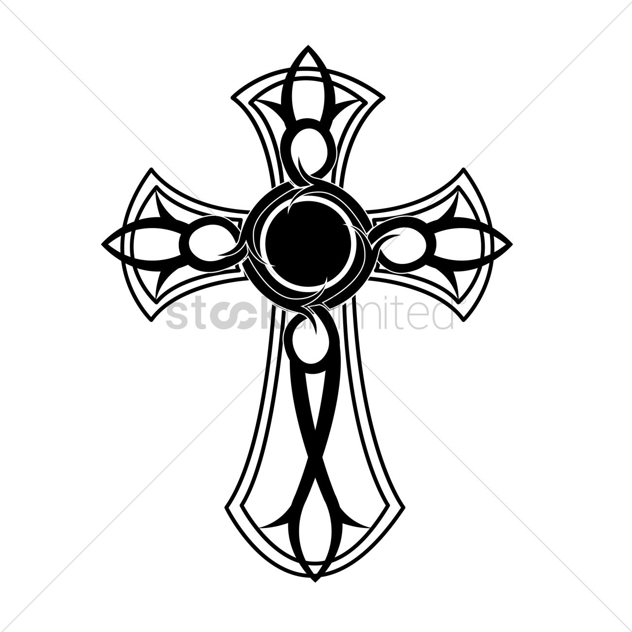 Tribal Cross Tattoo Vector Image 1300x1300 Tribal Cross Tattoo Vector Image