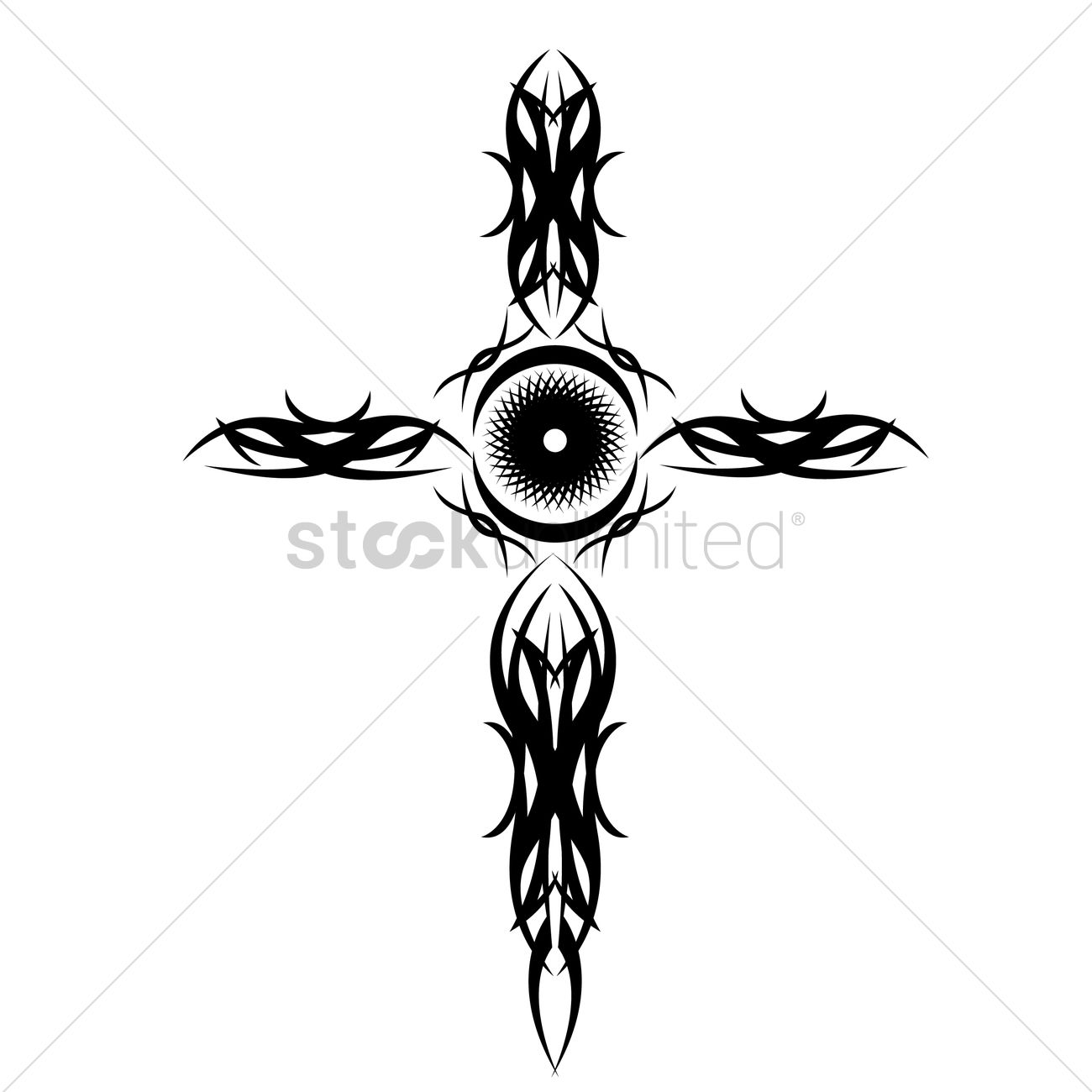 Tribal Cross Tattoo Vector Image 1300x1300 Tribal Cross Tattoo Vector Image
