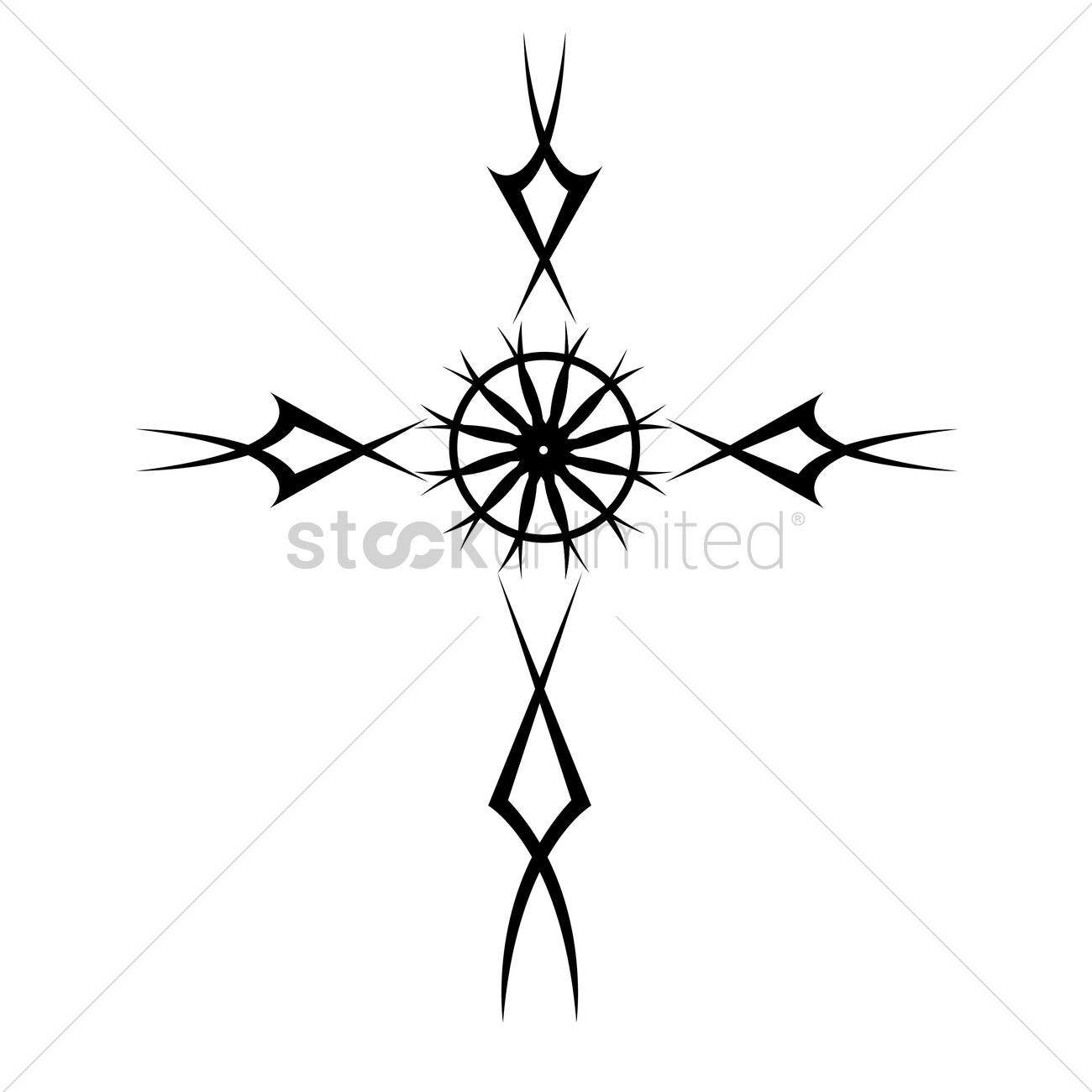 Tribal Cross Tattoo Vector Image 1300x1300 Tribal Cross Tattoo Vector Image