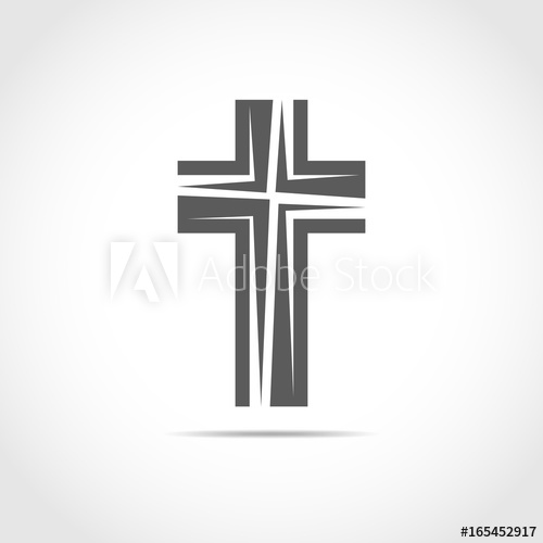 Gray Christian Cross Icon Vector Illustration 500x500 Gray Christian Cross Icon Vector Illustration