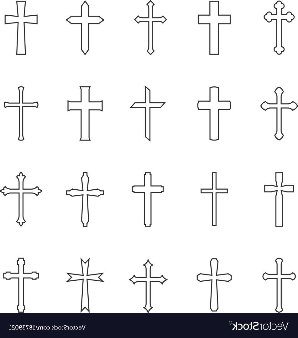 951x1080 Best Free Cross Outline Vector Graphic Drawing Free Vector Art