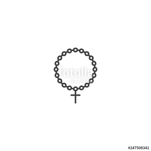 500x500 Christian Holy Rosary Beads Catholic Cross Icon Vector Stock