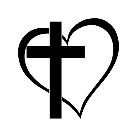 570x570 Cross Heart Jesus God Heart Love Graphics Dxf Png Cdr