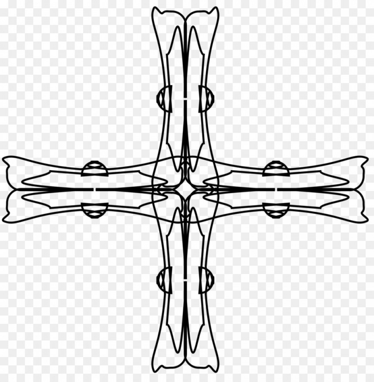 1296x1324 Christian Cross Vector Outline Soidergi