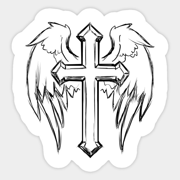 Cross With Wings Vector at Vectorified.com | Collection of Cross With ...