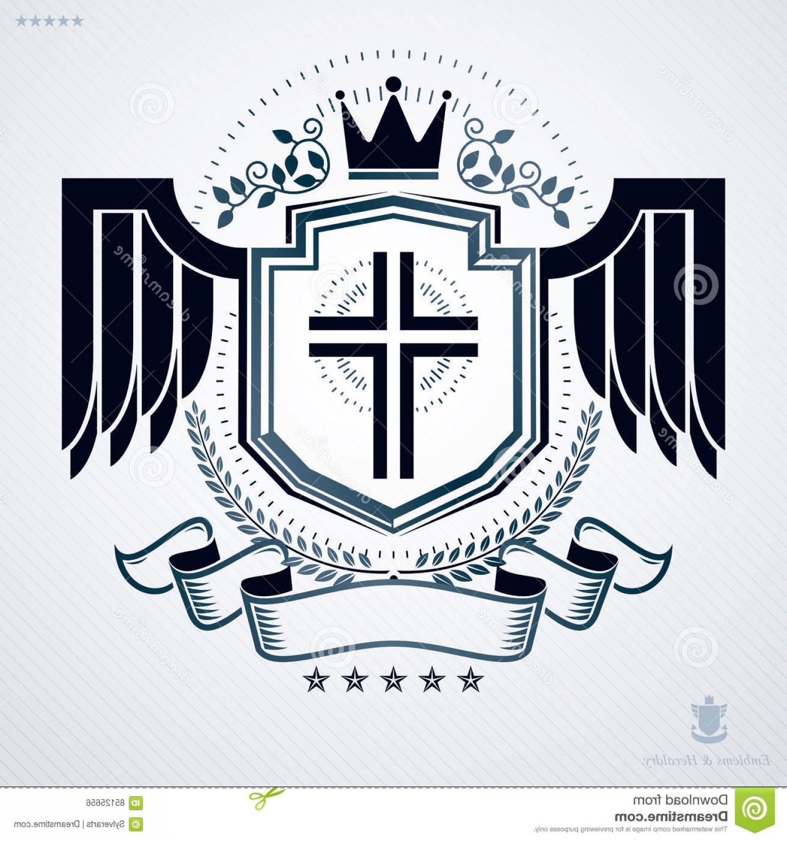 Cross With Wings Vector at Vectorified.com | Collection of Cross With ...