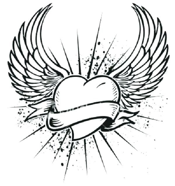 Coloring Angel Wings 600x638 Coloring Angel Wings