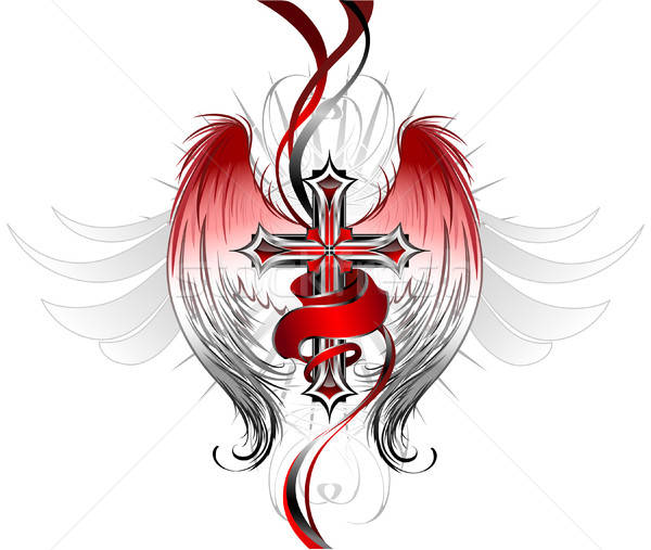 Cross With Wings Vector Illustration Nelli Valova 600x507 Cross With Wings Vector Illustration Nelli Valova