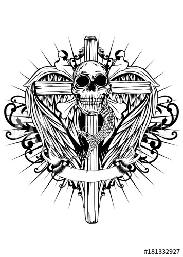 Skull Cross Wings 356x500 Skull Cross Wings
