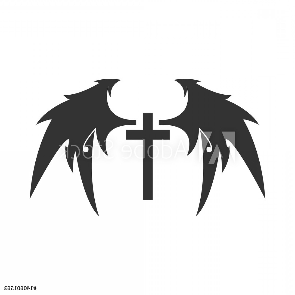 Cross And Devil Wing Vector Tattoo Isolated F Soidergi 1200x1200 Cross And Devil Wing Vector Tattoo Isolated F Soidergi