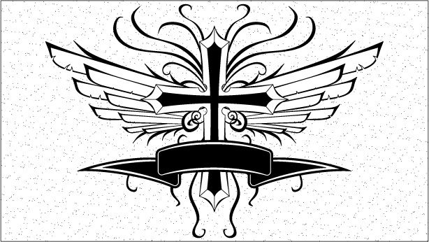Cross Wings Banner Vector Art Other Stock Art Got Ink 614x346 Cross Wings Banner Vector Art Other Stock Art Got Ink