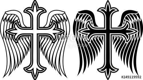 Cross With Angel Wings Stock Image And Royalty Free Vector 500x282 Cross With Angel Wings Stock Image And Royalty Free Vector
