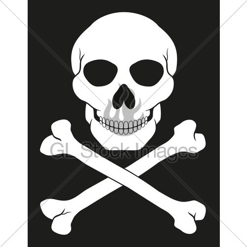 500x500 Pirate Skull And Crossbones Vector Illustration Gl Stock Images