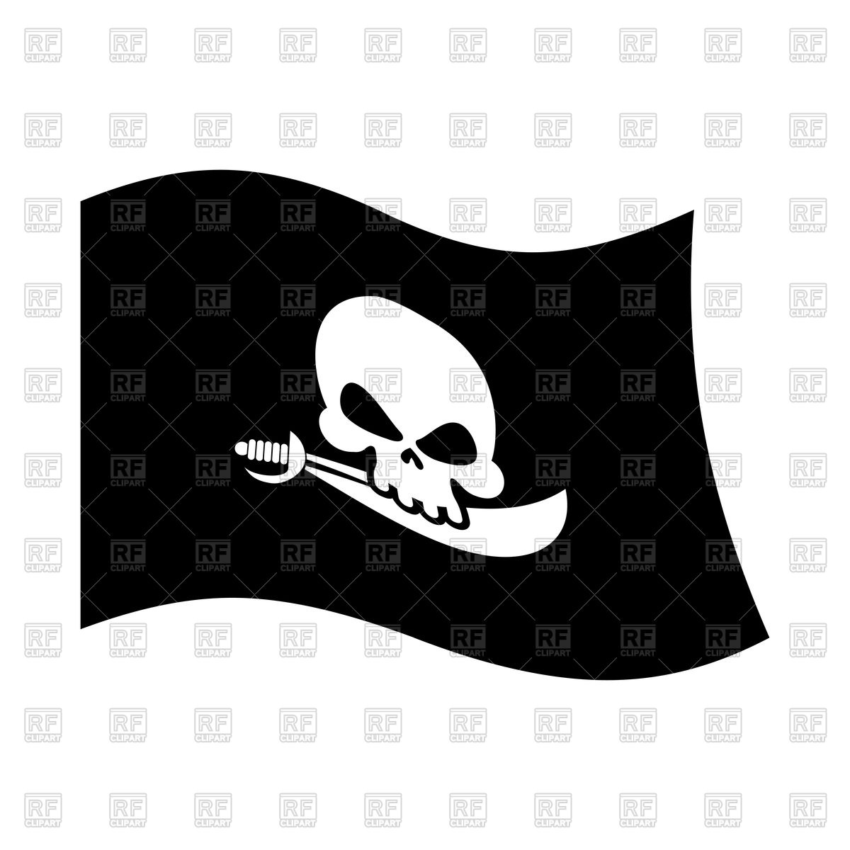 1200x1200 Pirate Black Flag With Skull And Crossbones Vector Image Of Flags