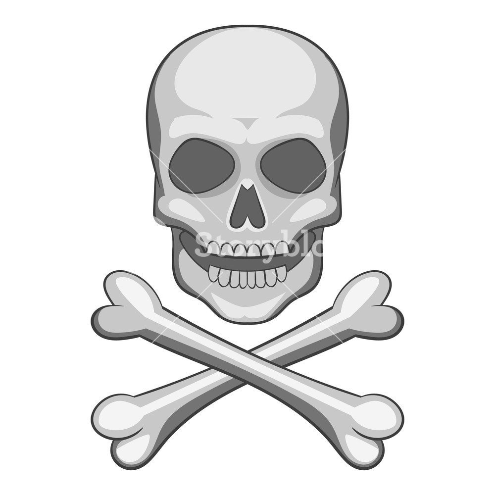 1000x1000 Skull And Crossbones Icon Cartoon Illustration Of Skull