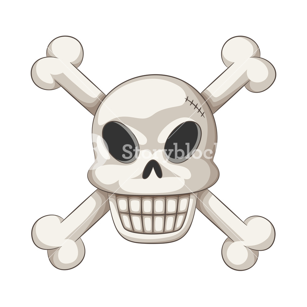1000x1000 Funny Cartoon Skull And Crossbones, Vector Illustration Royalty