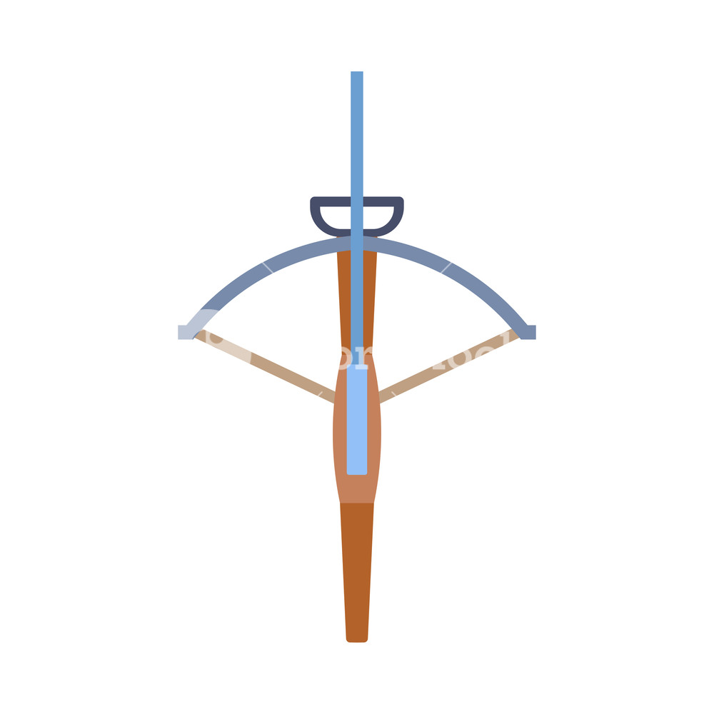 1000x1000 Crossbow Weapon Arrow Vector Icon Isolated White Illustration