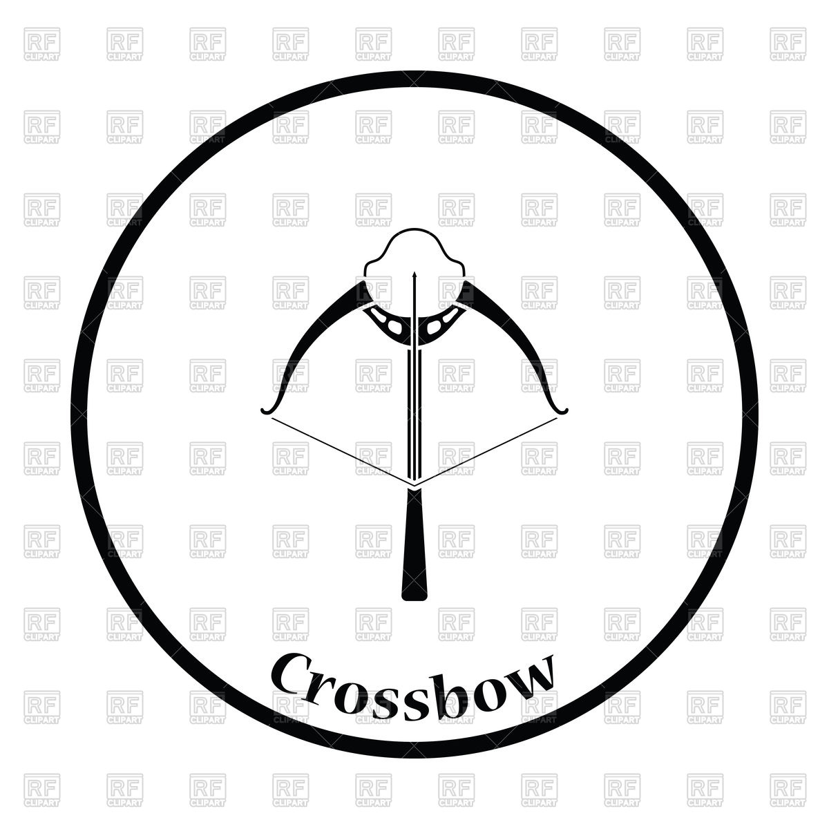 1200x1200 Thin Circle Design Of Crossbow Icon Vector Image Of Silhouettes
