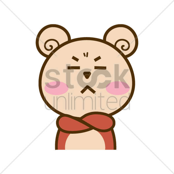 600x600 Cartoon Bear With Crossed Arms Vector Image
