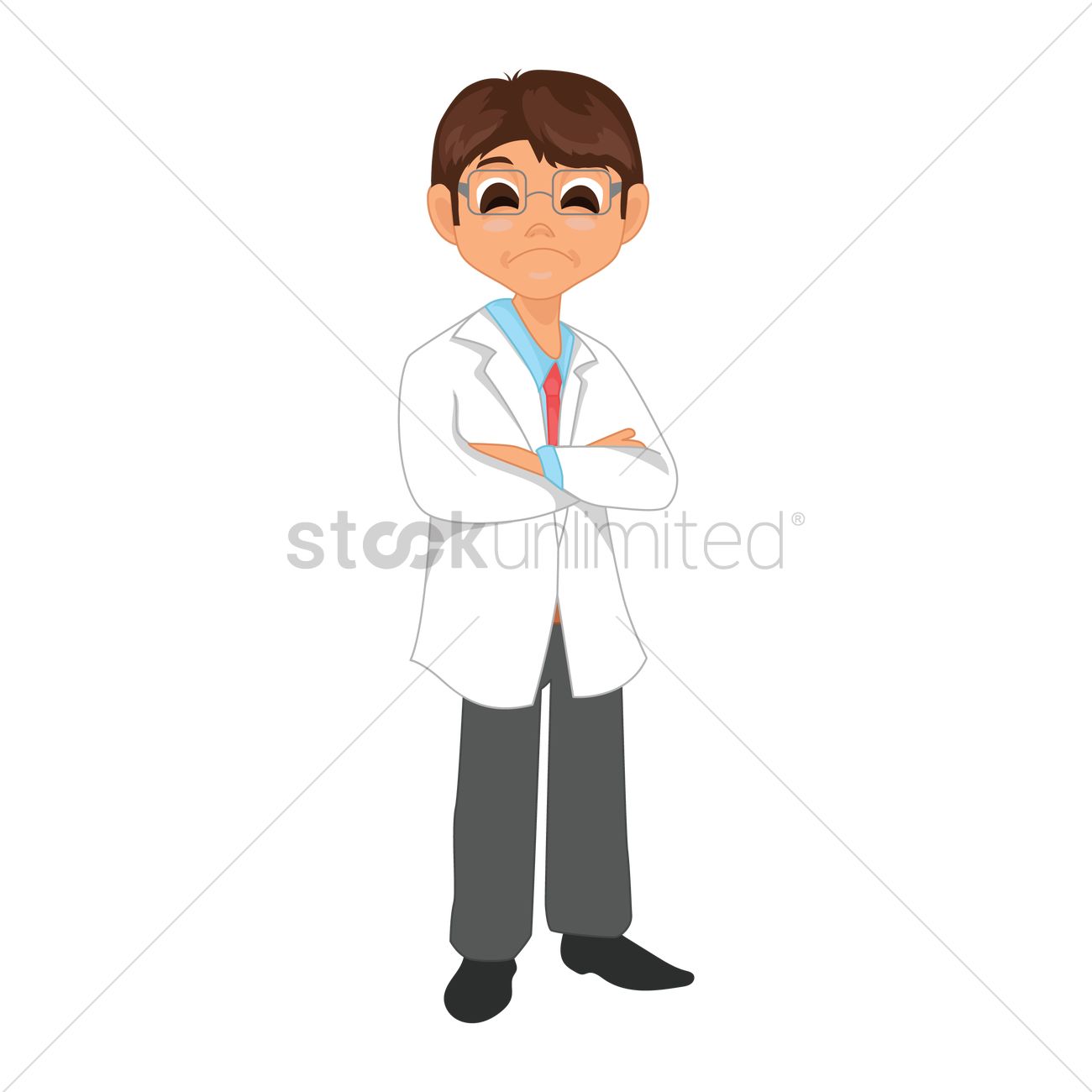 1300x1300 Doctor With A Frown And Crossed Arms Vector Image