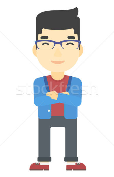 388x600 Happy Man With Crossed Arms Vector Illustration Andrei Krauchuk