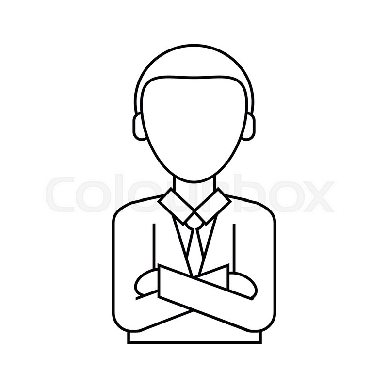 800x800 Man Business Crossed Arms Suit Necktie Stock Vector Colourbox