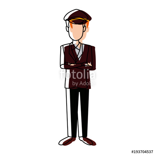 500x500 Commercial Airlines Pilot In Uniform Crossed Arms Vector