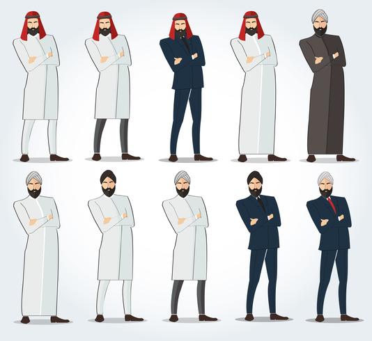 534x490 Arab Men Standing With Crossed Arms Vector Arabic People Icon