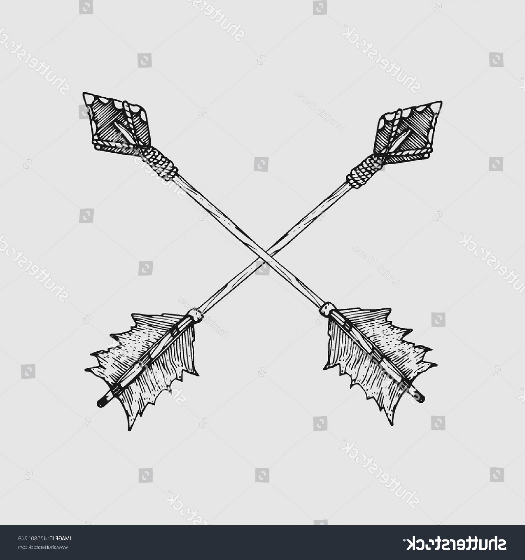 Crossed Arrows Hand Drawn Tribal Label Hoodamathrun 1800x1920 Crossed Arrows Hand Drawn Tribal Label Hoodamathrun