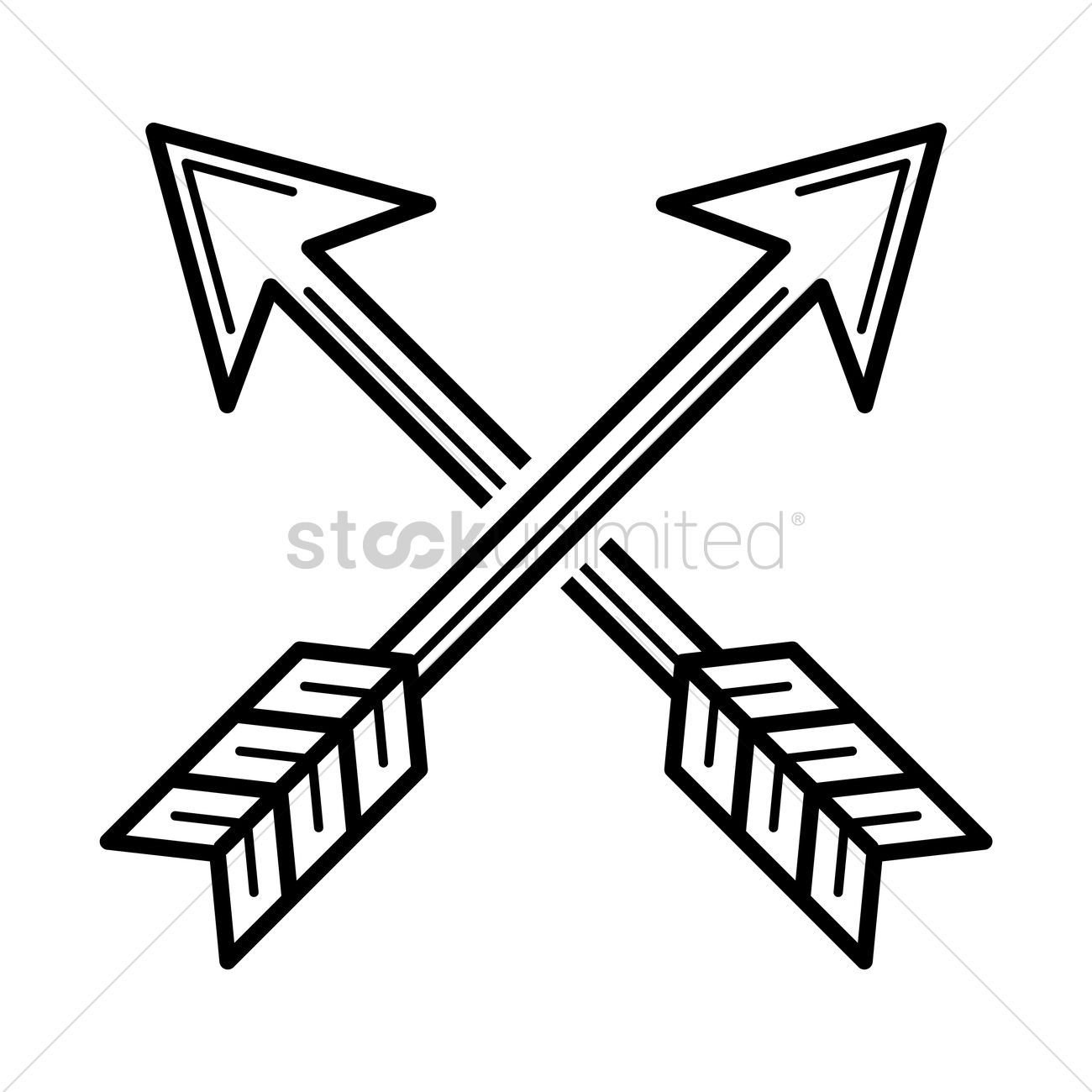 Crossed Arrows Vector Image 1300x1300 Crossed Arrows Vector Image