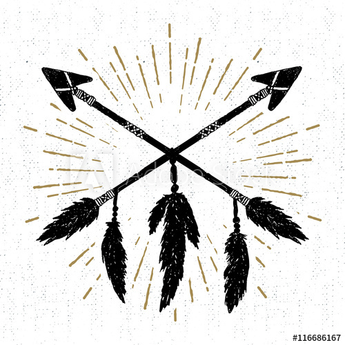 Hand Drawn Tribal Icon With Crossed Arrows Vector Illustration 500x500 Hand Drawn Tribal Icon With Crossed Arrows Vector Illustration