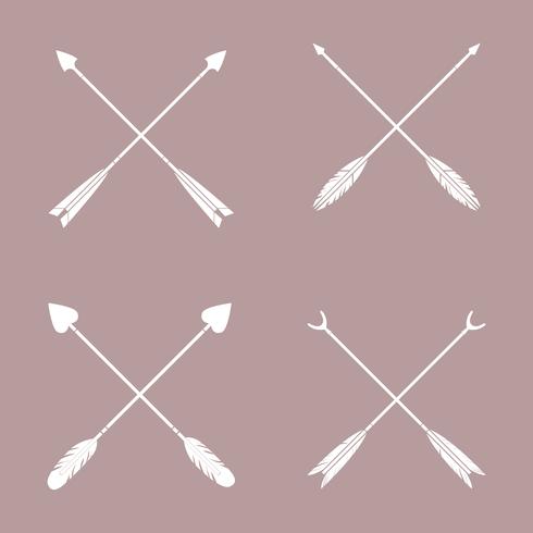 Set Of White Crossed Arrow Vectors 490x490 Set Of White Crossed Arrow Vectors
