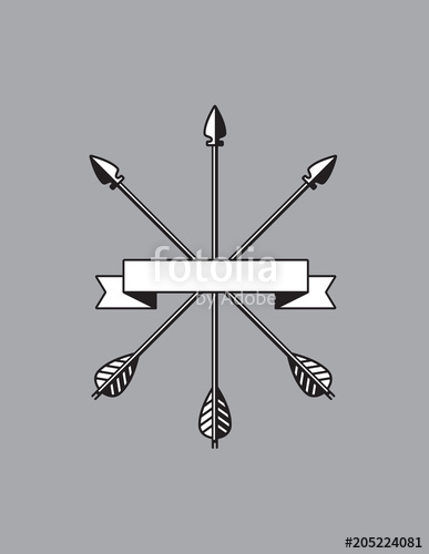 Banner With Crossed Arrows Vector Design Badge Or Emblem 387x500 Banner With Crossed Arrows Vector Design Badge Or Emblem