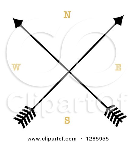 Clipart Of A Crossed Arrow Compass 450x470 Clipart Of A Crossed Arrow Compass