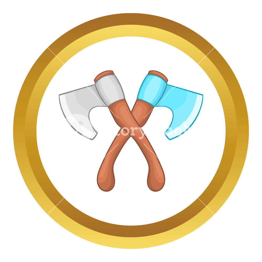 Crossed Axes Vector Icon In Golden Circle, Cartoon Style Isolated 1000x1000 Crossed Axes Vector Icon In Golden Circle, Cartoon Style Isolated