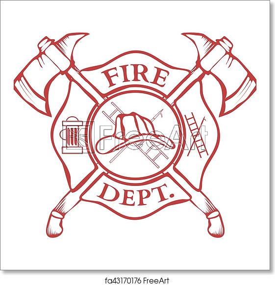 Free Art Print Of Fire Dept Label Helmet With Crossed Axes 561x581 Free Art Print Of Fire Dept Label Helmet With Crossed Axes