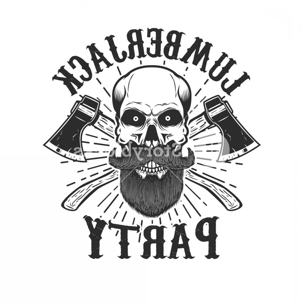 Lumberjack Party Bearded Skull With Crossed Axes Design Element 1200x1200 Lumberjack Party Bearded Skull With Crossed Axes Design Element