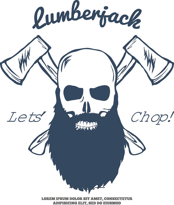 Lumberjack Skull With Bears And Crossed Axes Vector Art Print 600x704 Lumberjack Skull With Bears And Crossed Axes Vector Art Print