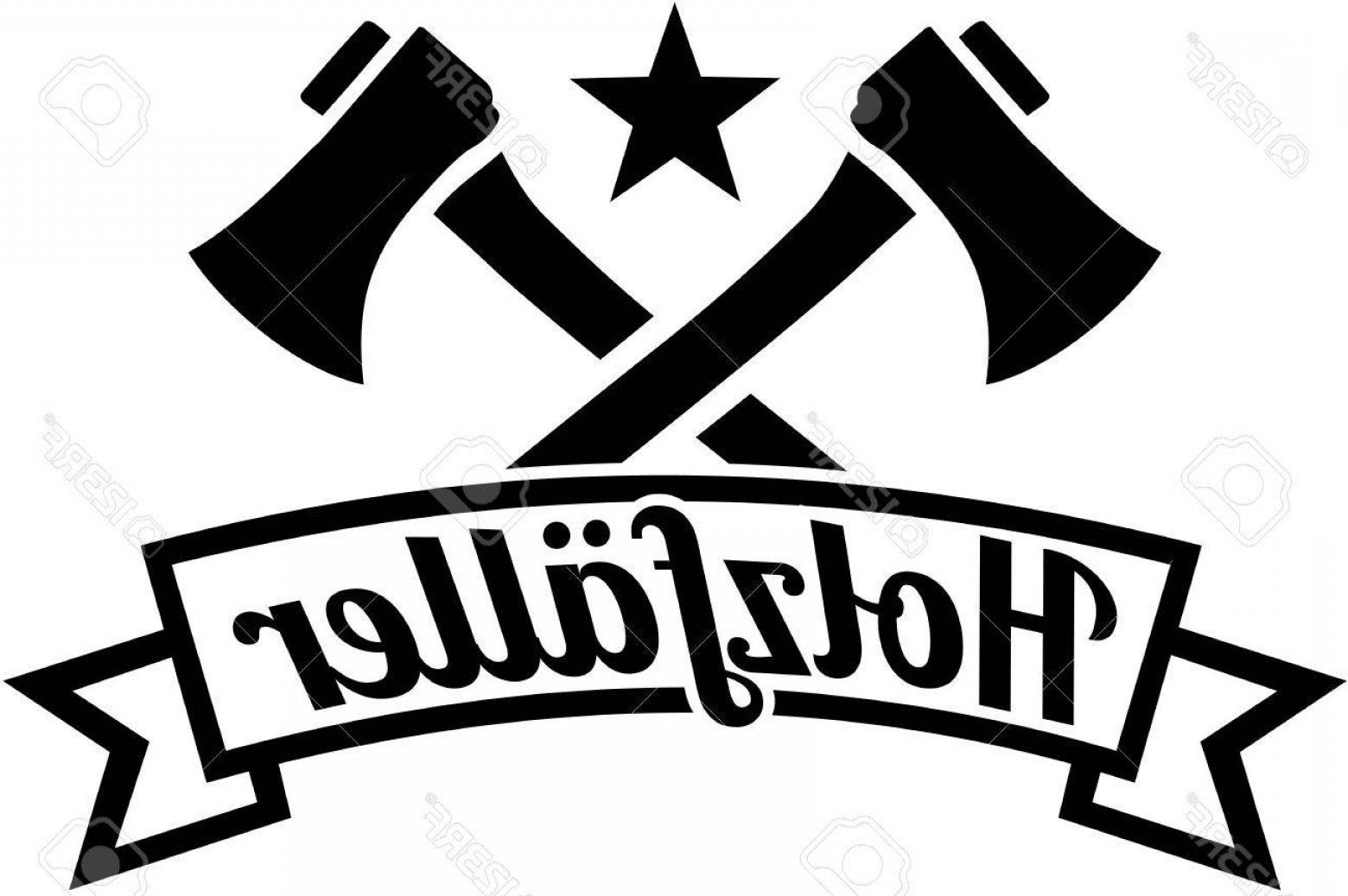 Photostock Vector German Lumberjack Ribbon With Crossed Axes 1560x1038 Photostock Vector German Lumberjack Ribbon With Crossed Axes