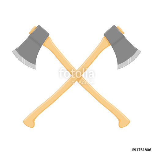 Weapon Crossed Axes Icon Illustration 500x500 Weapon Crossed Axes Icon Illustration