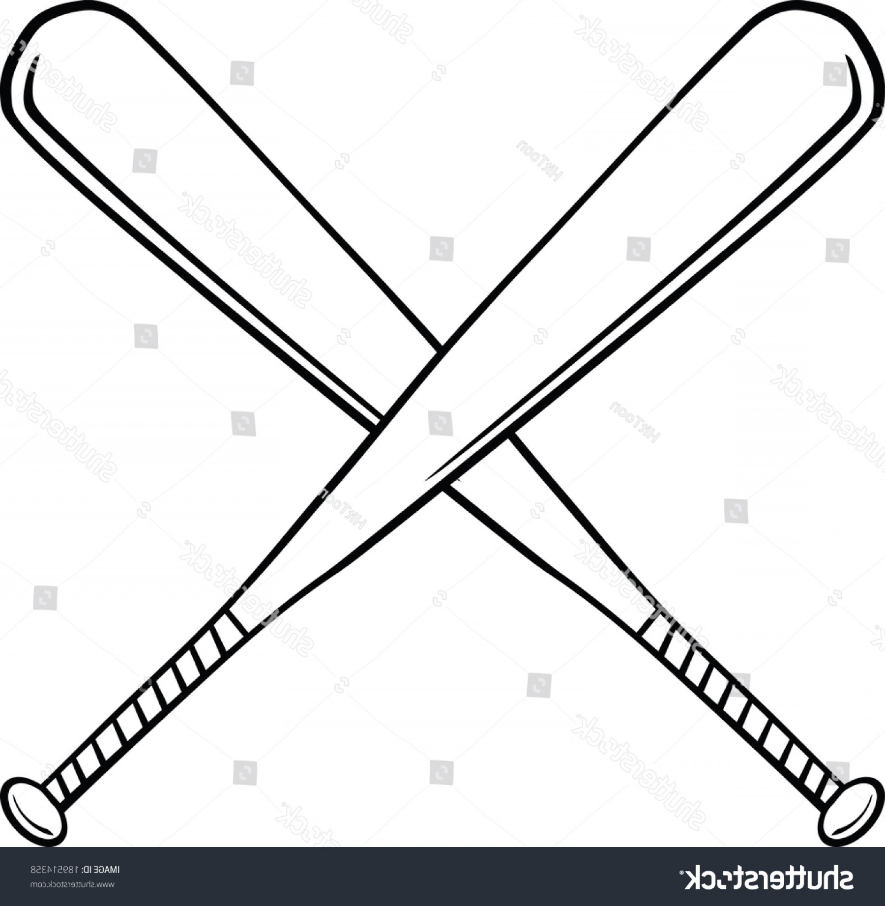 Crossed Baseball Bats Vector At Collection Of Crossed Baseball Bats Vector 