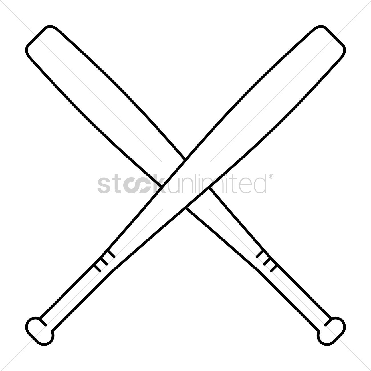 Crossed Baseball Bats Vector At Collection Of Crossed Baseball Bats Vector 