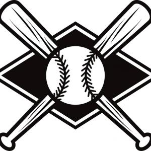 Crossed Baseball Bats Vector at Vectorified.com | Collection of Crossed ...