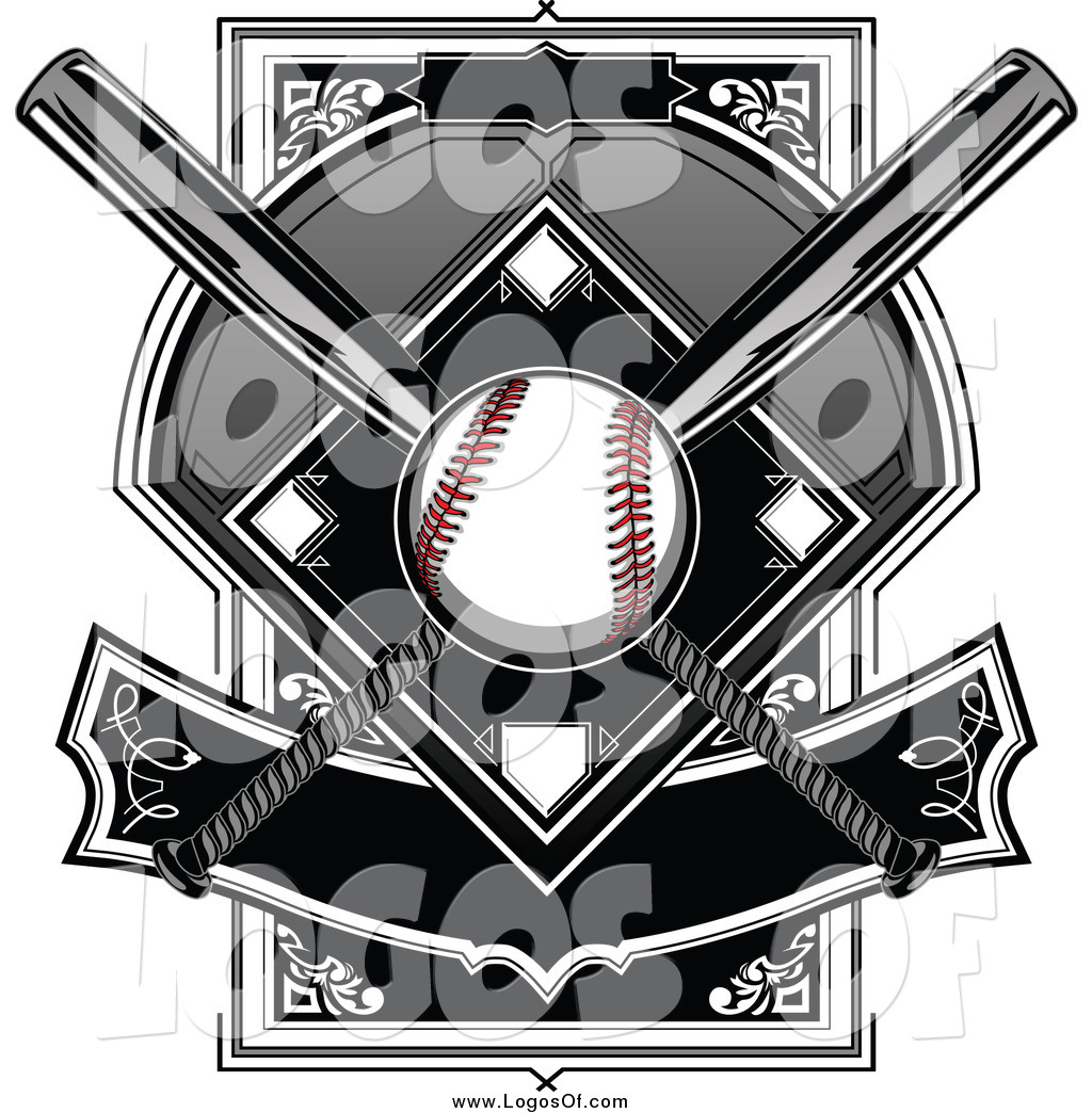 Vector Clipart Of A Baseball And Diamond With Crossed Bats 1024x1044 Vector Clipart Of A Baseball And Diamond With Crossed Bats