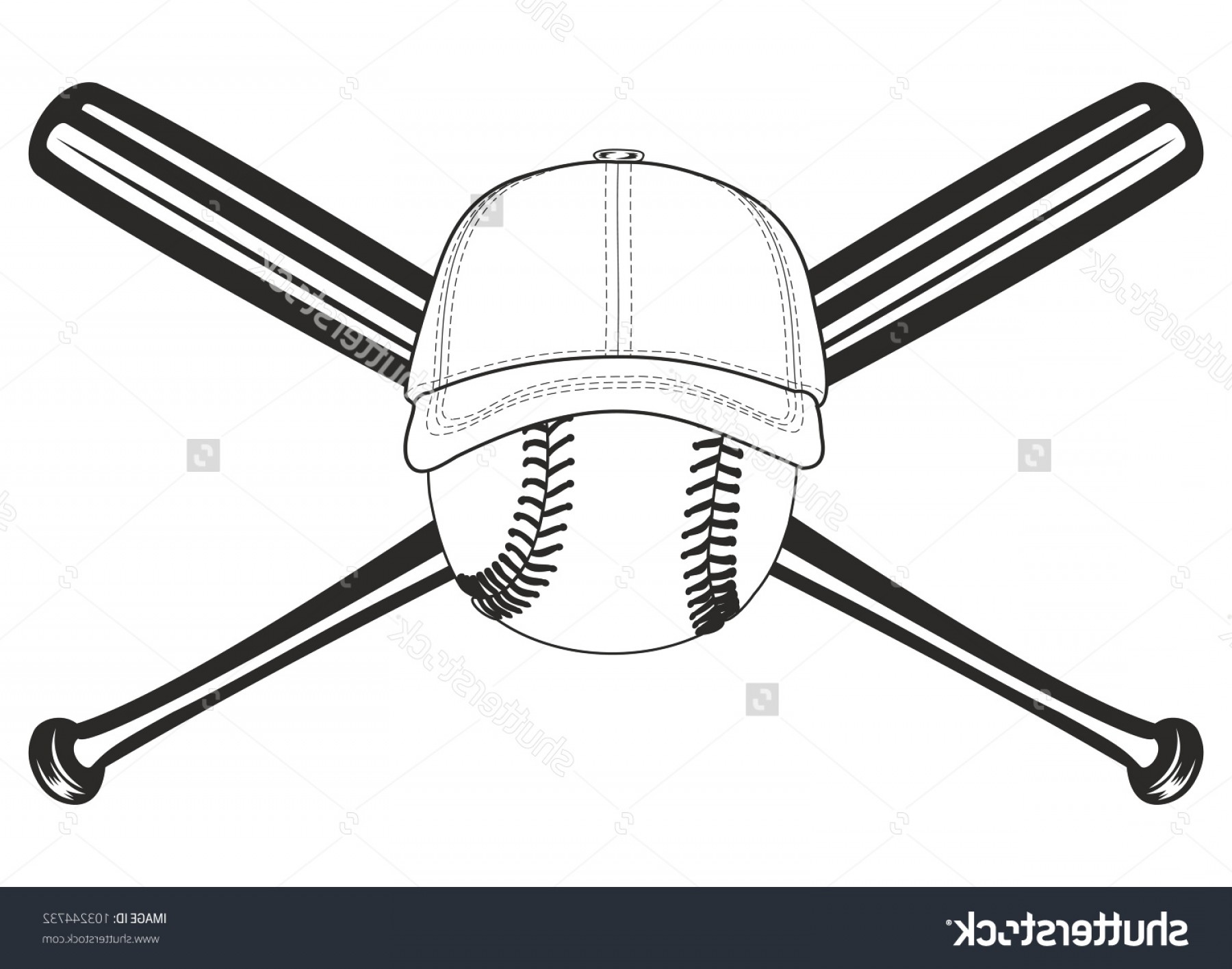Vector Image Baseball Ball Crossed Bats Studiogrfx 1800x1417 Vector Image Baseball Ball Crossed Bats Studiogrfx