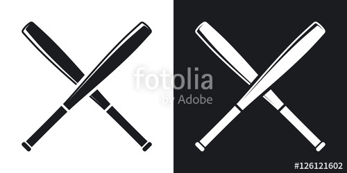 Vector Crossed Baseball Bats Icon Two Tone Version On Black 500x250 Vector Crossed Baseball Bats Icon Two Tone Version On Black